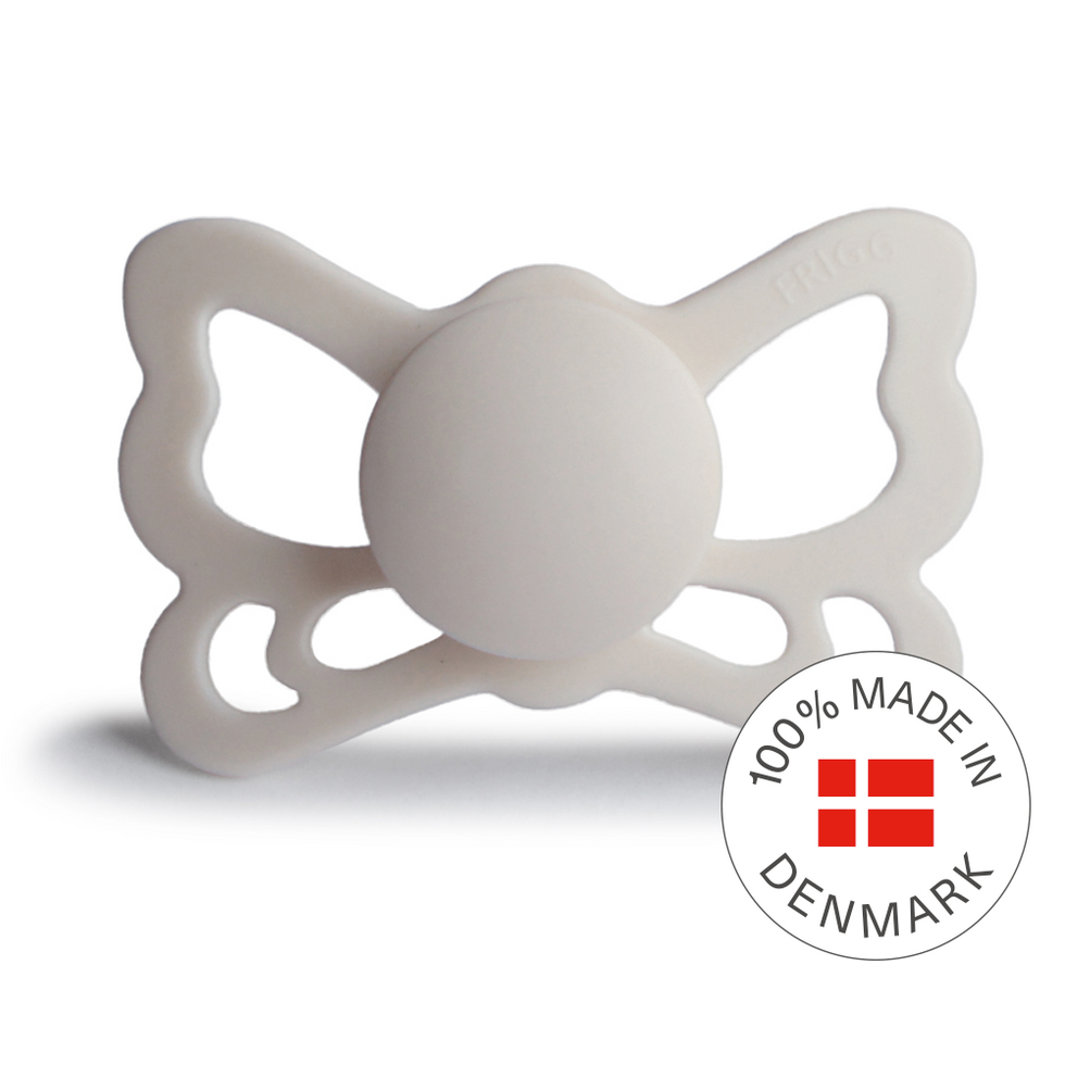 Frigg Butterfly Anatomical Silicone Baby Pacifier 6M-18M, Silver Gray - Size 2 - Laadlee