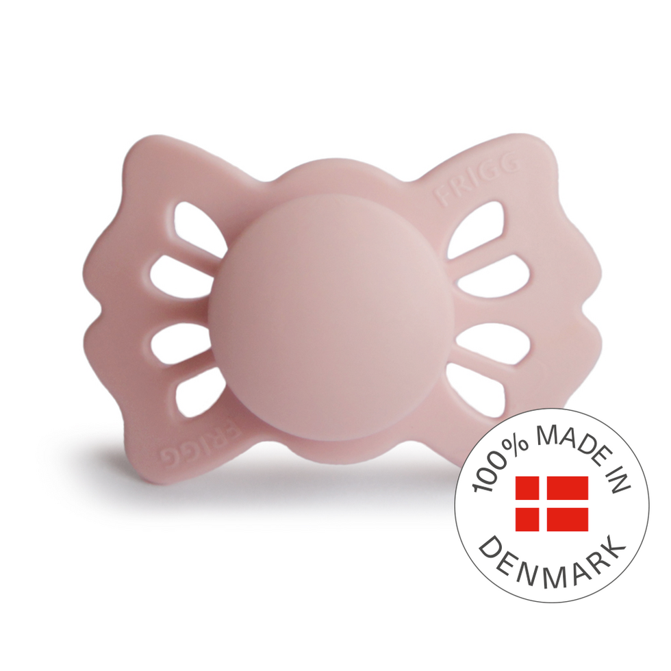Frigg Lucky Symmetrical Silicone Baby Pacifier 0-6M, Blush - Size 1 - Laadlee