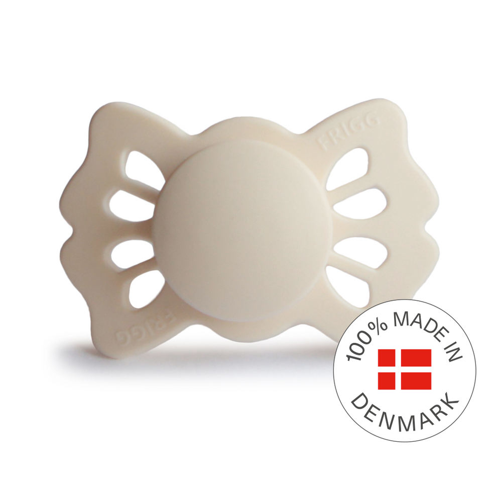 Frigg Lucky Symmetrical Silicone Baby Pacifier 0-6M, Cream - Size 1 - Laadlee
