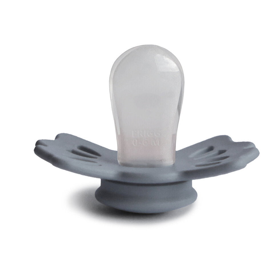 Frigg Lucky Symmetrical Silicone Baby Pacifier 0-6M, Great Gray - Size 1 - Laadlee