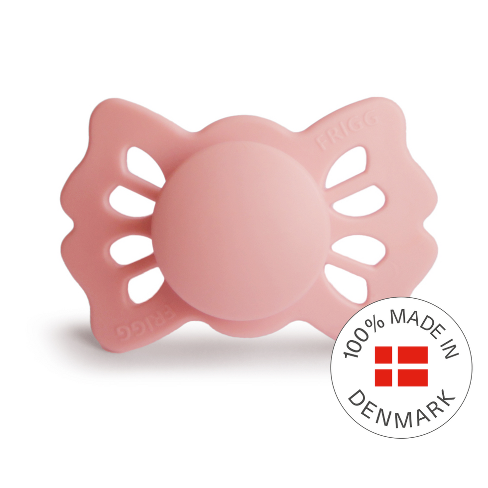 Frigg Lucky Symmetrical Silicone Baby Pacifier 0-6M, Pretty In Peach - Size 1 - Laadlee