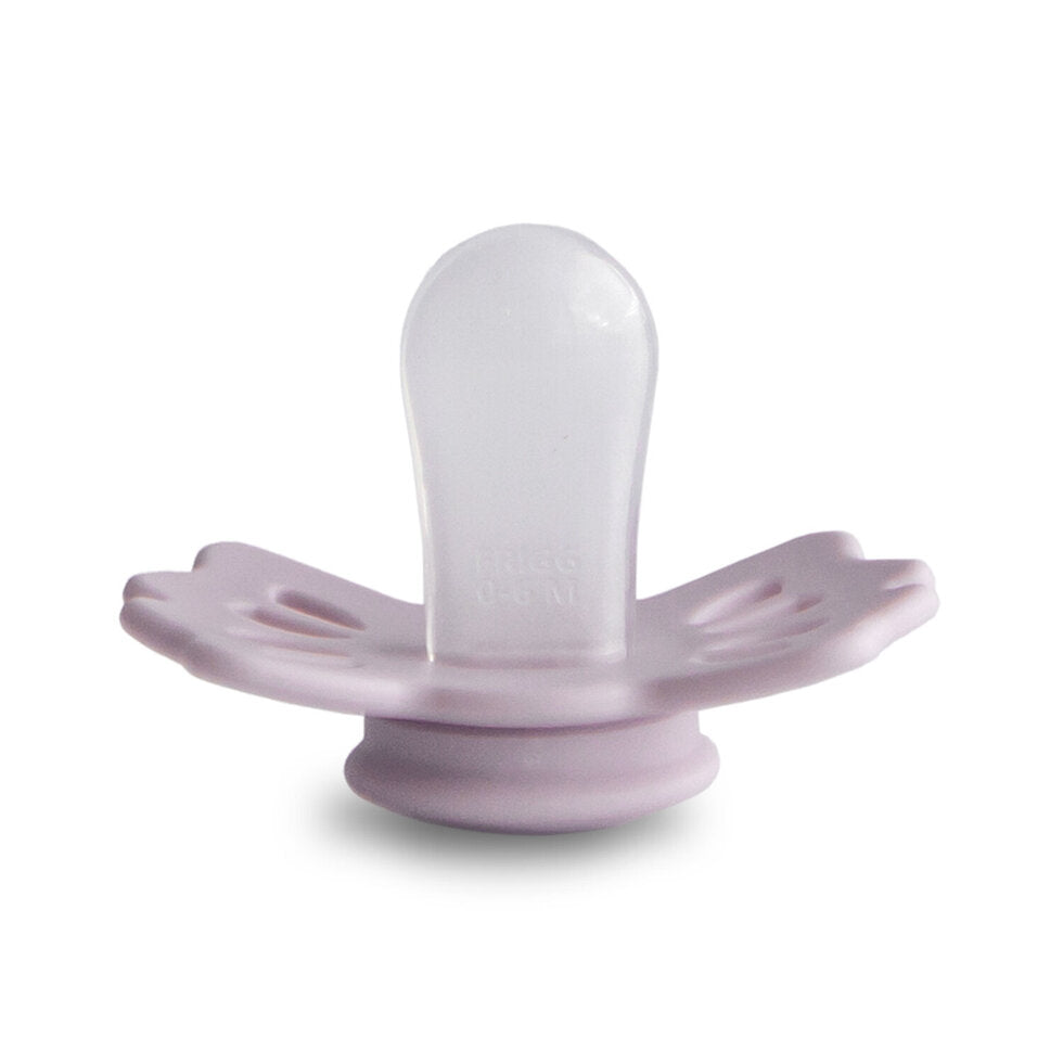 Frigg Lucky Symmetrical Silicone Baby Pacifier 0-6M, Soft Lilac - Size 1 - Laadlee