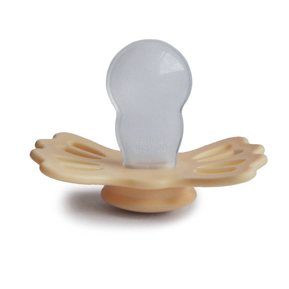 Frigg Lucky Symmetrical Silicone Baby Pacifier 6M-18M, Pale Daffodil - Size 2 - Laadlee