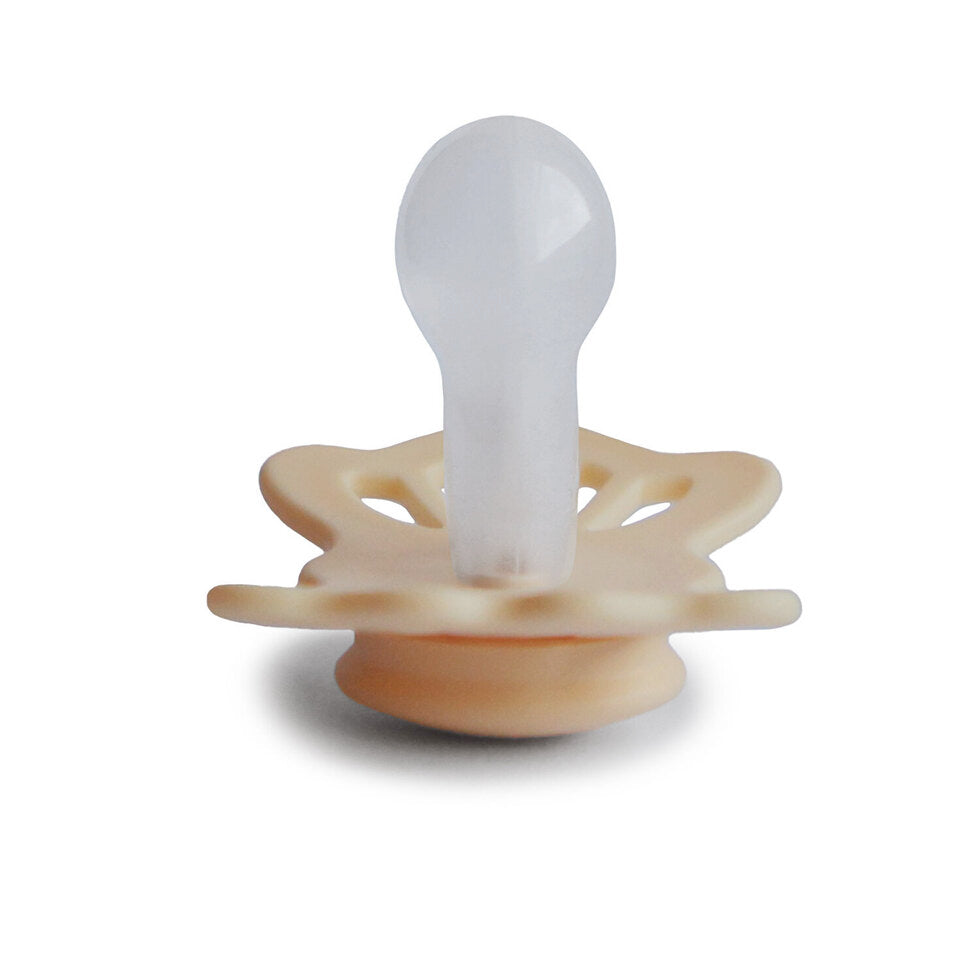 Frigg Lucky Symmetrical Silicone Baby Pacifier 6M-18M, Pale Daffodil - Size 2 - Laadlee