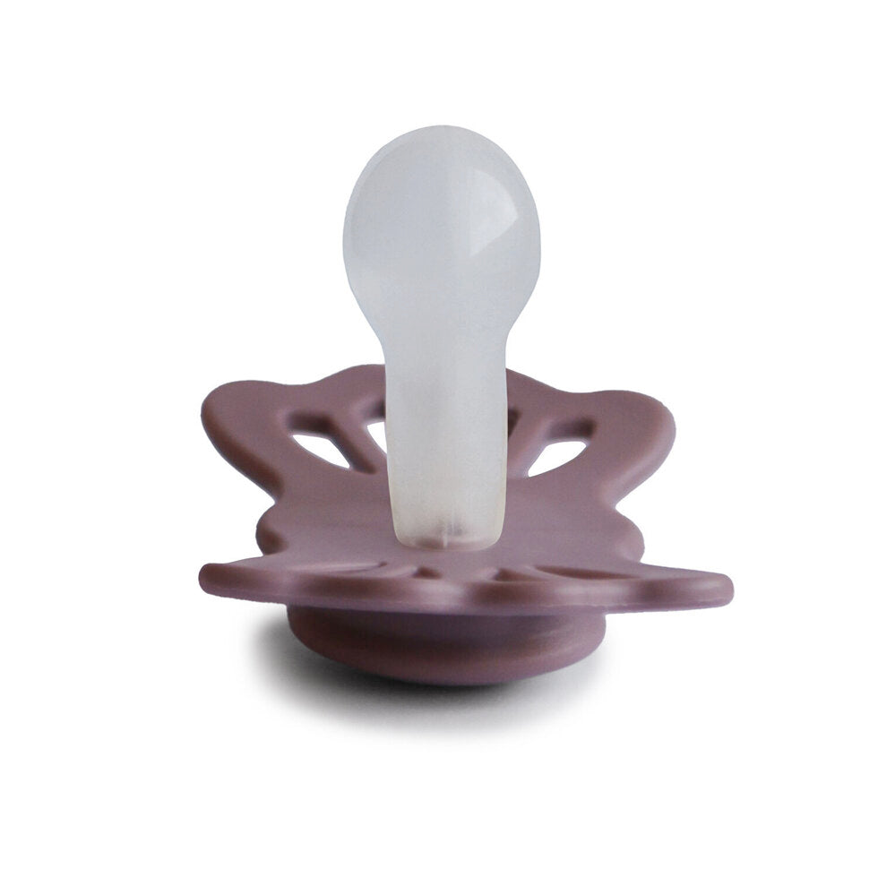 Frigg Lucky Symmetrical Silicone Baby Pacifier 6M-18M, Twillight Mauve - Size 2 - Laadlee