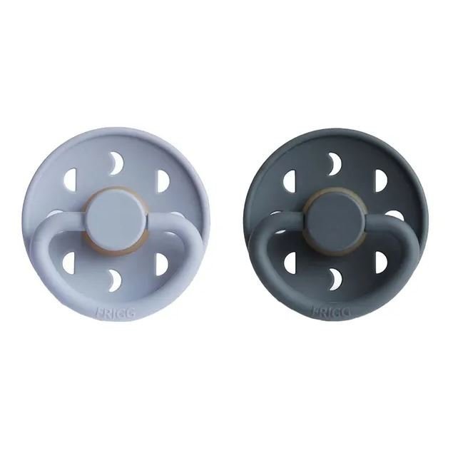 Frigg Moon Phase Latex Baby Pacifier 0-6M, 2Pack, Cream/Sage - Size 1 - Laadlee