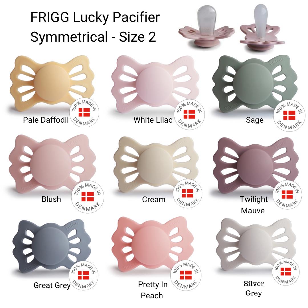 Frigg Lucky Symmetrical Silicone Baby Pacifier 6M-18M, Twillight Mauve - Size 2 - Laadlee