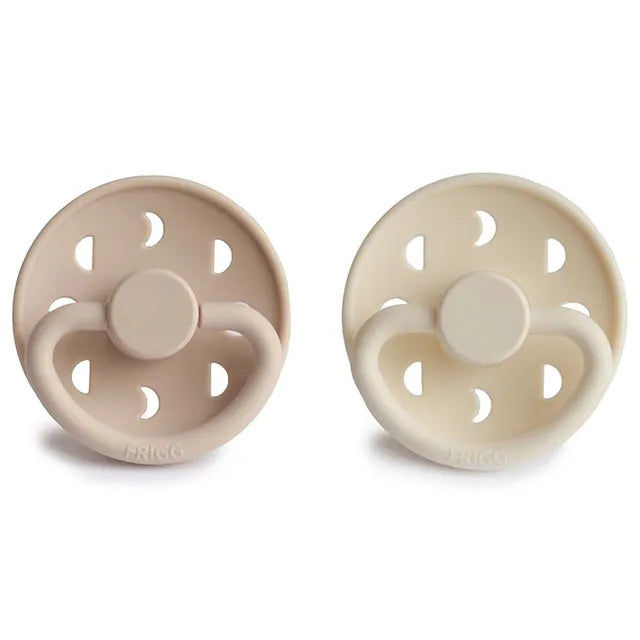 Frigg Moon Phase Silicone Baby Pacifier 0-6M, 2Pack, Cream/Croissant - Size 1 - Laadlee