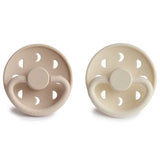 Frigg Moon Phase Silicone Baby Pacifier 0-6M, 2Pack, Cream/Croissant - Size 1 - Laadlee