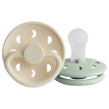 Frigg Moon Phase Silicone Baby Pacifier 0-6M, 2Pack, Cream/Sage - Size 1 - Laadlee