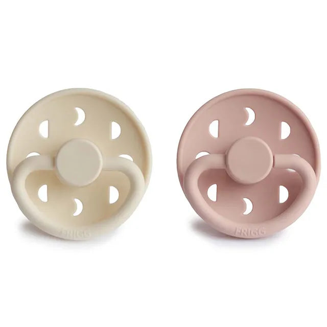 Frigg Moon Phase Silicone Baby Pacifier 6M-18M, 2Pack, Blush/Cream - Size 2 - Laadlee