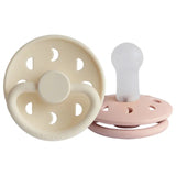 Frigg Moon Phase Silicone Baby Pacifier 6M-18M, 2Pack, Blush/Cream - Size 2 - Laadlee