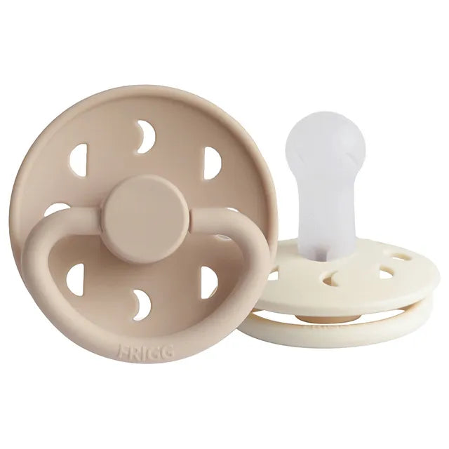Frigg Moon Phase Silicone Baby Pacifier 6M-18M, 2Pack, Cream/Croissant - Size 2 - Laadlee