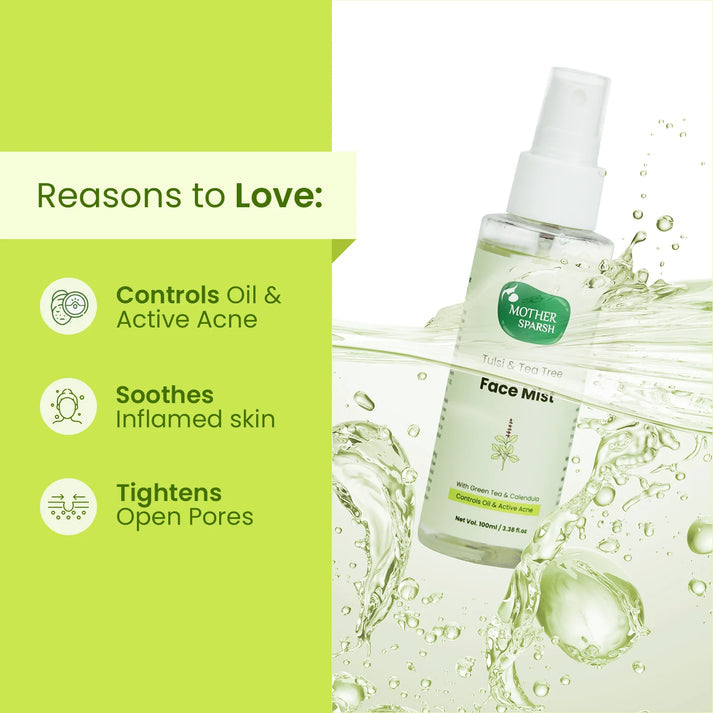 Mother Sparsh Tulsi & Tea Tree Face Mist - 100ml - Laadlee