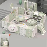 Factual Toys All-in-1 Luxury Kids Playpen With Multiple Activities - Green