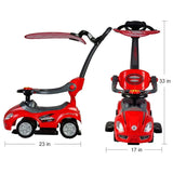 Factual Toys Megacar Canopy Kids 3-in-1 Push Car - Red