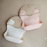 Mushie Silicone Bib Powder Pink Confetti - Laadlee