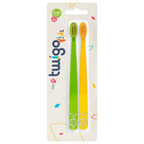 Flipper Fun Twigo Extra Soft Toothbrush for Kids Green & Yellow - Pack of 2