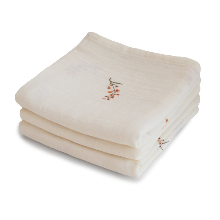 Mushie Muslin Cloth 3-pack - Flowers - Laadlee