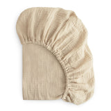 Mushie Crib Sheet Medium Fog - Laadlee