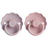 Frigg Daisy Latex Baby Pacifier 0M-6M ,Pack of 2 , Baby Pink / Soft Lilac - Size 1