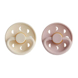Frigg Moon Phase Latex Baby Pacifier 0-6M, 2Pack, Blush/Cream - Size 1 - Laadlee