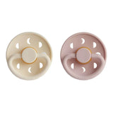 Frigg Moon Phase Latex Baby Pacifier 6M-18M, 2Pack, Blush/Cream - Size 2 - Laadlee