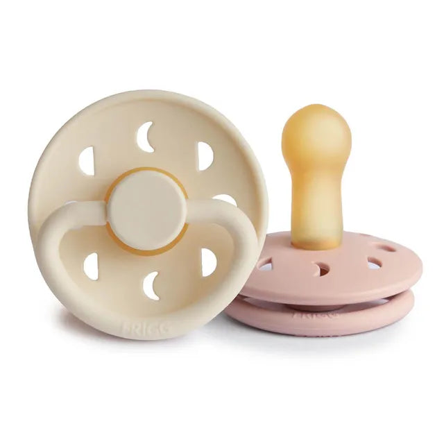 Frigg Moon Phase Latex Baby Pacifier 6M-18M, 2Pack, Blush/Cream - Size 2 - Laadlee