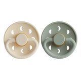 Frigg Moon Phase Latex Baby Pacifier 6M-18M, 2Pack, Cream/Sage - Size 2 - Laadlee