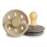 Frigg Moon Phase Latex Baby Pacifier 6M-18M, 2Pack, Croissant/Portobello - Size 2 - Laadlee