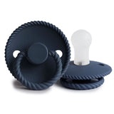 FRIGG Rope Silicone Baby Pacifier 0M-6M, 1-Pack, Dark Navy - Size 1