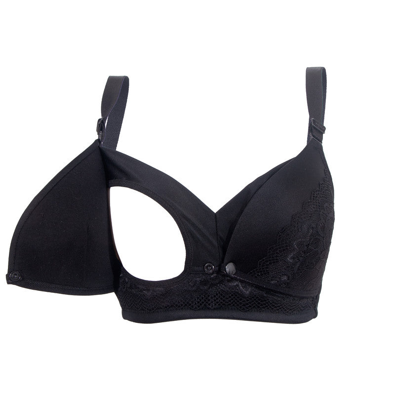 Okus Full Cup Maternity & Nursing Bra - Black - Laadlee