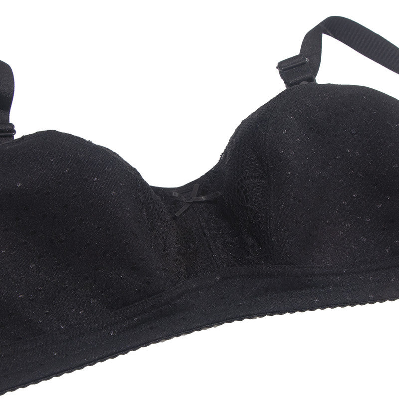 Okus Basic Cotton Maternity & Nursing Bra - Black - Laadlee