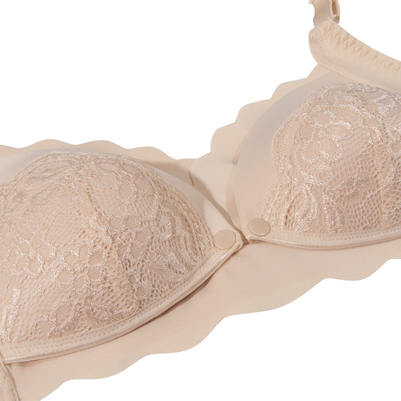 Okus Elegant Seamless Maternity & Nursing Bra - Beige - Laadlee