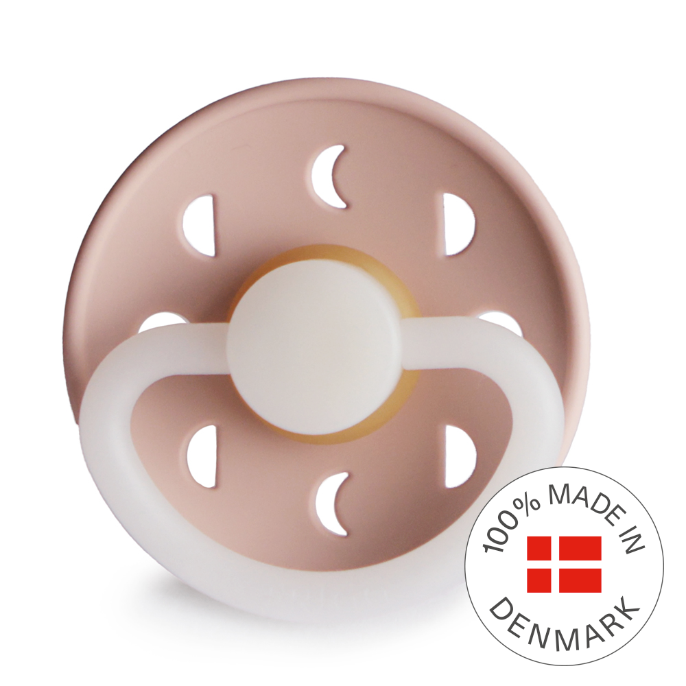 Frigg Moon Phase Latex Baby Pacifier 6M-18M, 1Pack, Blush Night - Size 2 - Laadlee