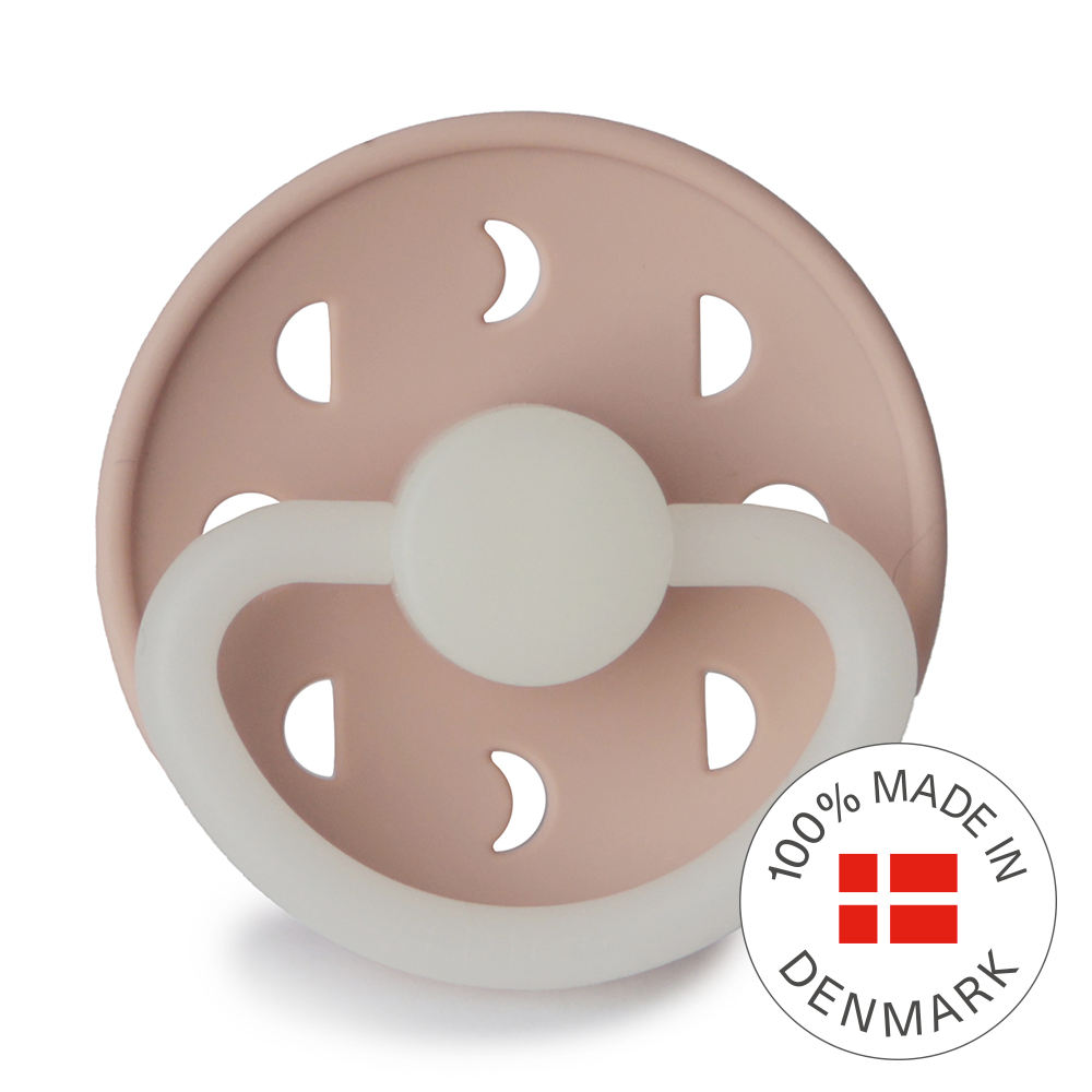 Frigg Moon Phase Silicone Baby Pacifier 6M-18M, 1Pack, Blush Night - Size 2 - Laadlee