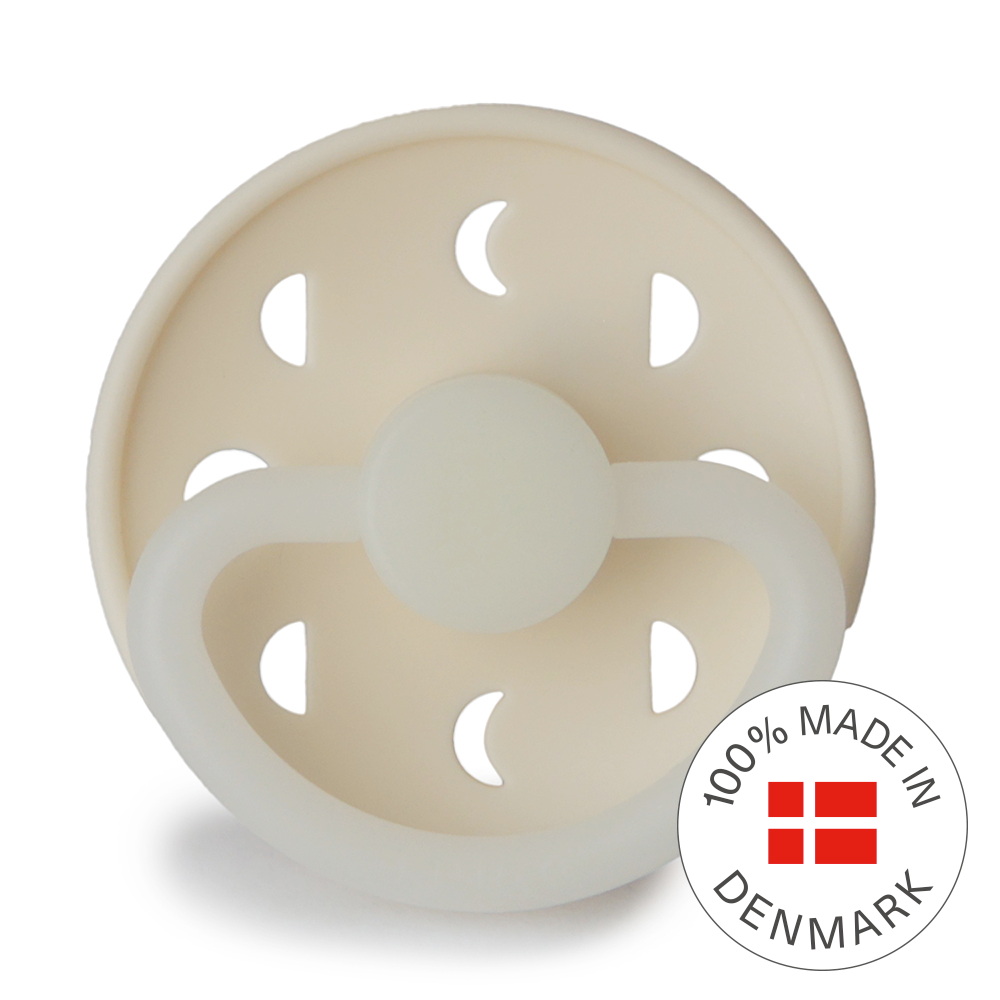 Frigg Moon Phase Silicone Baby Pacifier 0-6M, 1Pack, Cream Night - Size 1 - Laadlee