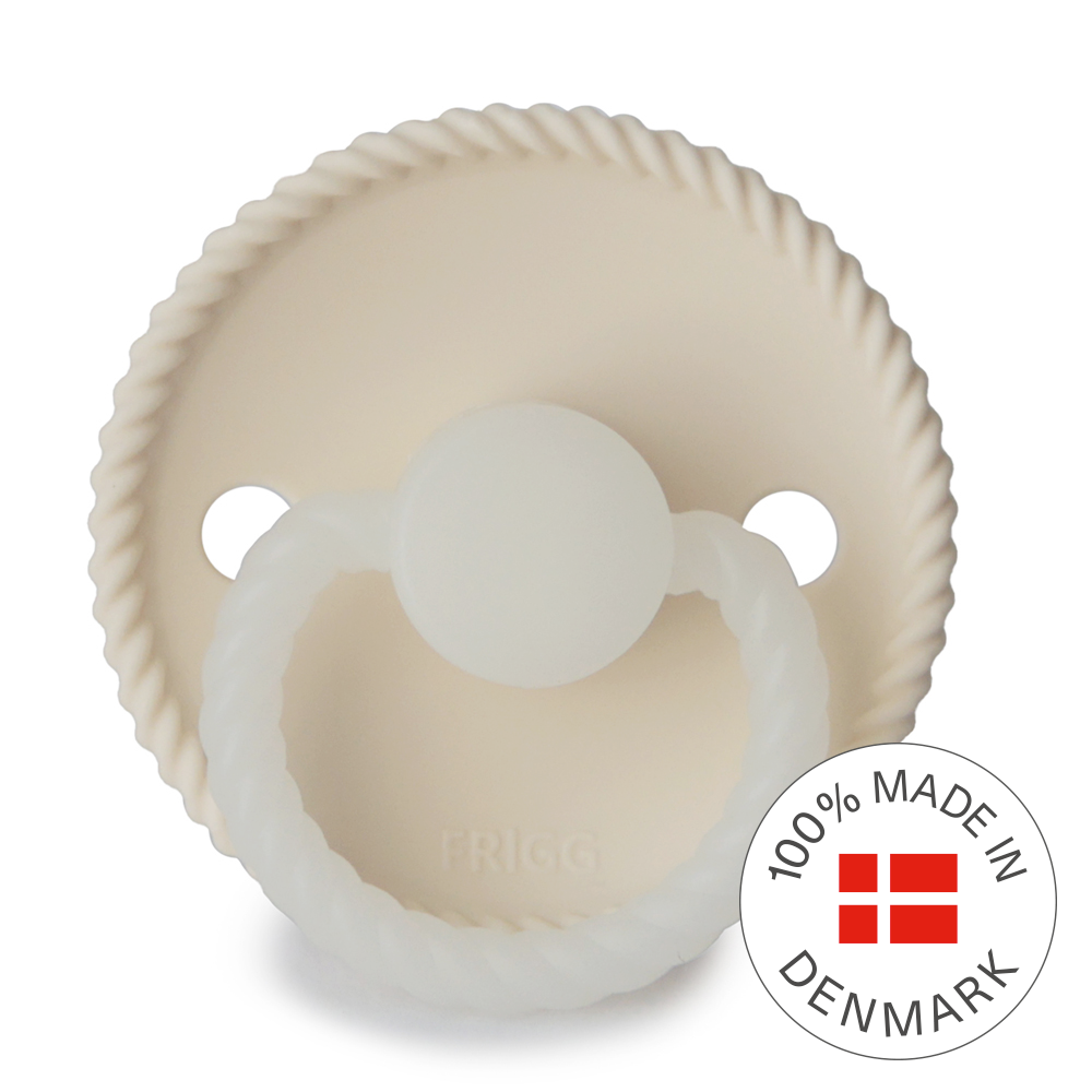 Frigg Rope Silicone Baby Pacifier 6M-18M, 1Pack, Cream Night - Size 2 - Laadlee