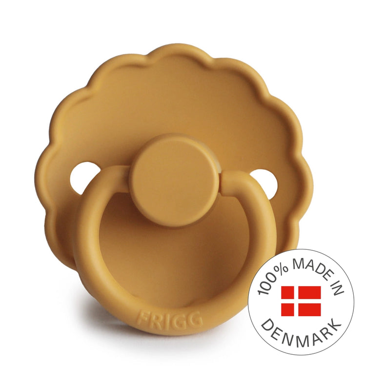 Frigg Daisy Latex Baby Pacifier 6M-18M, 1Pack, Honey Gold - Size 2 - Laadlee