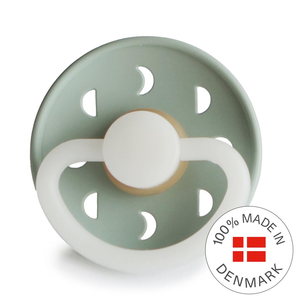 Frigg Moon Phase Latex Baby Pacifier 0-6M, 1Pack, Sage Night - Size 1 - Laadlee