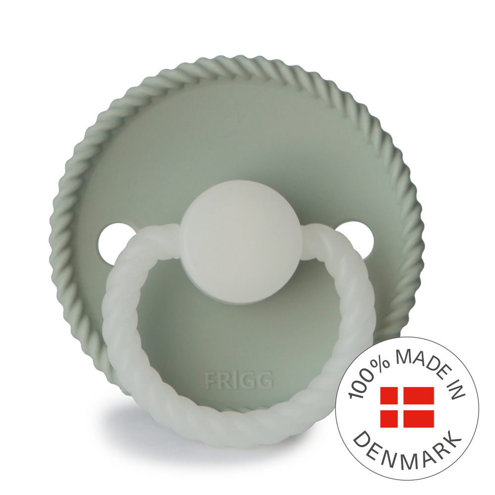 Frigg Rope Silicone Baby Pacifier 0-6M, 1Pack, Sage Night - Size 1 - Laadlee