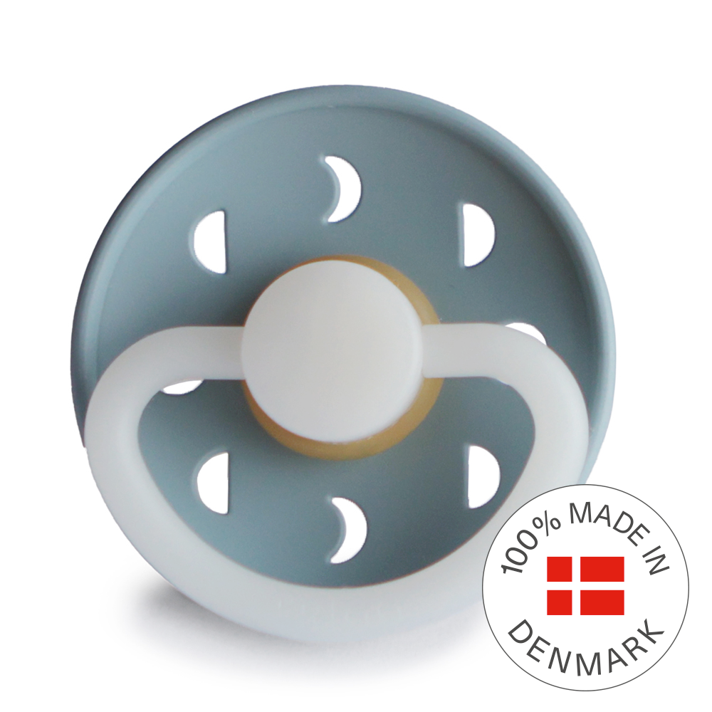 Frigg Moon Phase Latex Baby Pacifier 6M-18M, 1Pack, Stone Blue Night - Size 2 - Laadlee