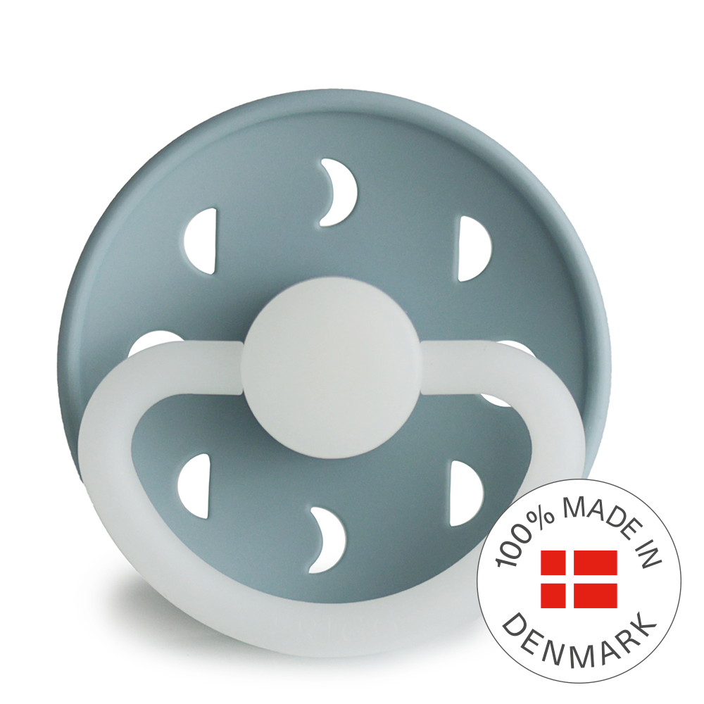 Frigg Moon Phase Silicone Baby Pacifier 0-6M, 1Pack, Stone Blue Night - Size 1 - Laadlee