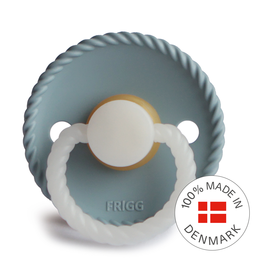 Frigg Rope Latex Baby Pacifier 6M-18M, 1Pack, Stone Blue Night - Size 2 - Laadlee