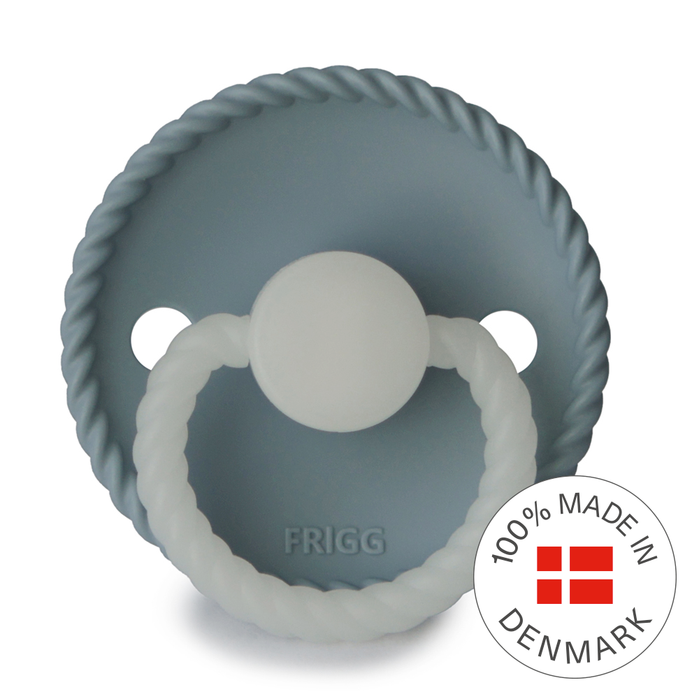 Frigg Rope Silicone Baby Pacifier 0-6M, 1Pack, Stone Blue Night - Size 1 - Laadlee