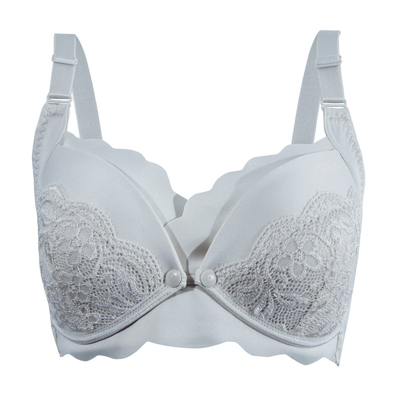 Okus Elegant Seamless Maternity & Nursing Bra - Light Grey - Laadlee