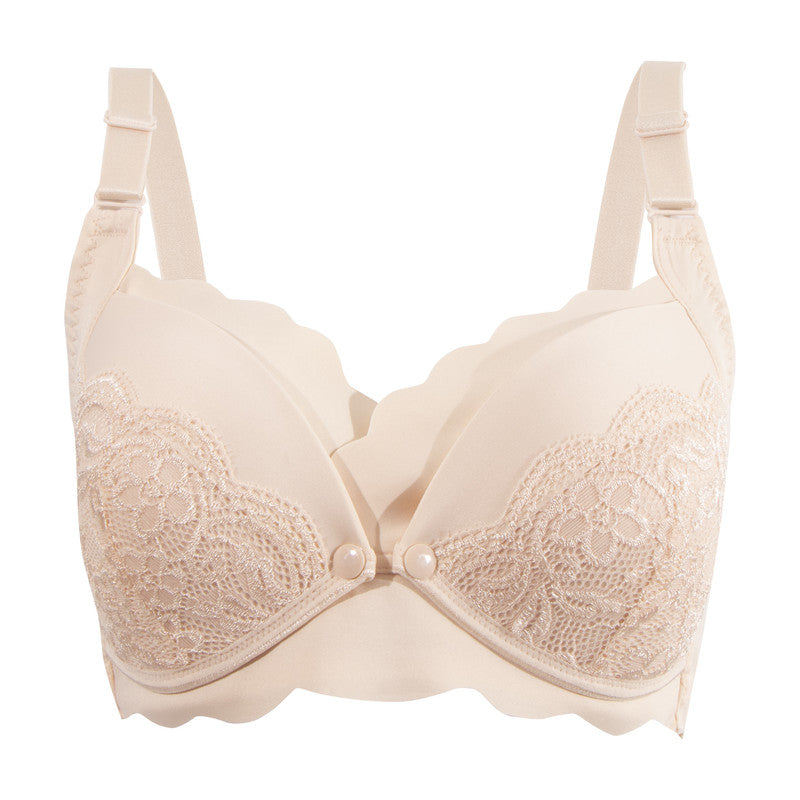 Okus Elegant Seamless Maternity & Nursing Bra - Beige - Laadlee