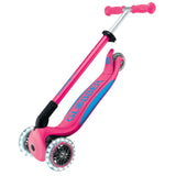 Globber Primo Foldable Plus Lights - Fuchsia & Sky Blue