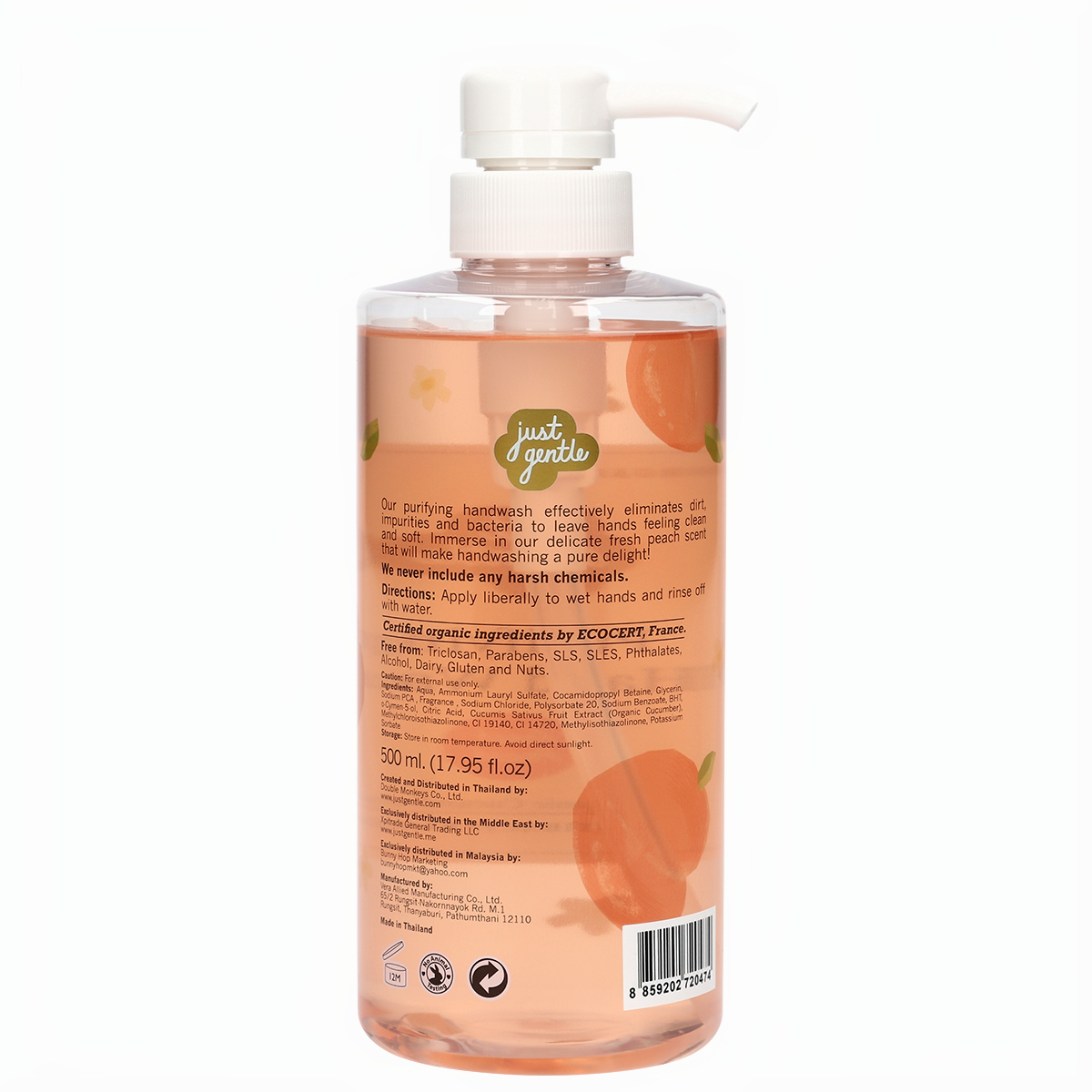 Just Gentle Purifying  Hand Wash - Fresh Peach - 500ml