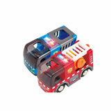 Hape Emergency Services Hq | 2-In-1 Police And Fire Station Complete Play Set With Vehicles And Action Figures